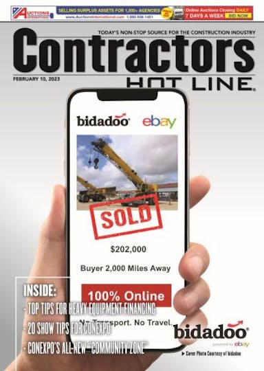 Contractors Hot Line - 2/10/23 CONEXPO Issue Cover Featuring: bidadoo