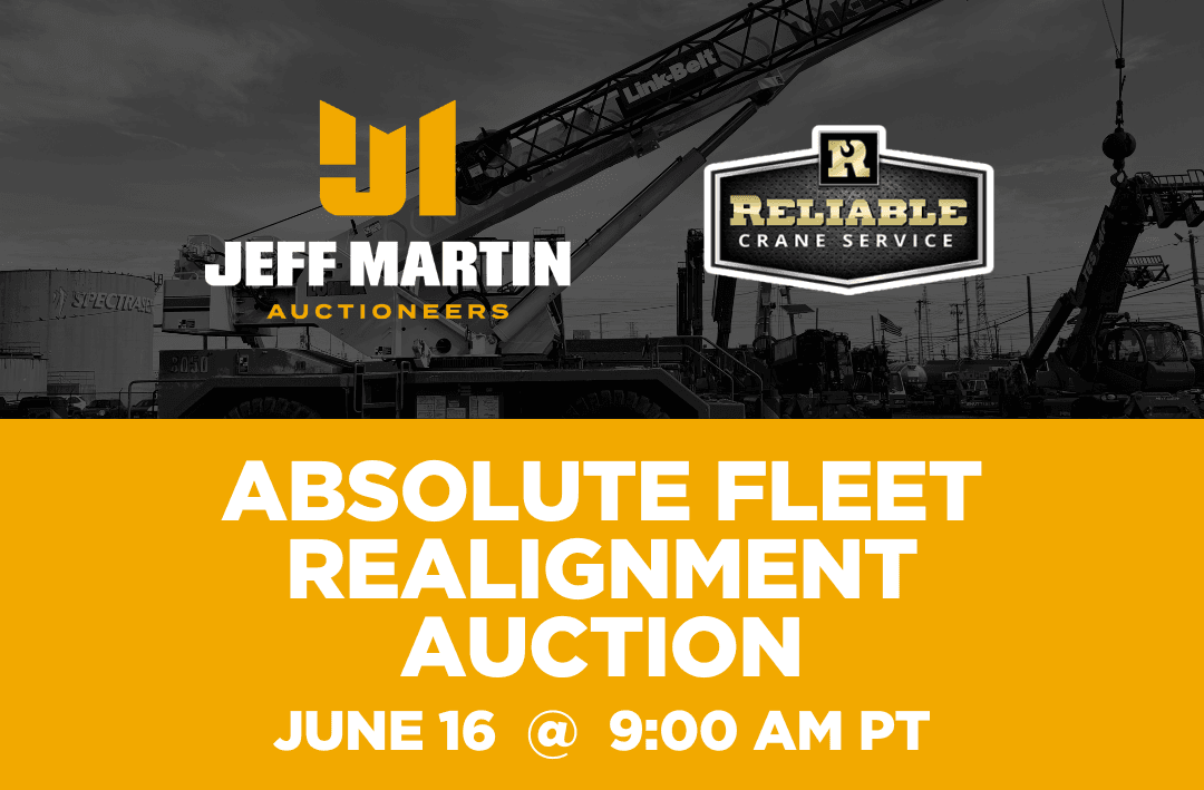 Jeff Martin Auctioneers to Host Reliable Crane Fleet Auction in California