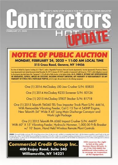 Contractors Hot Line - February 21, 2020